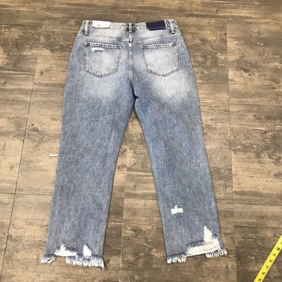 NWT Insane Oene Jeans Womens 11/29w Hi-Waisted Straight Destroyed Cut Ankle $57 - Picture 9 of 11